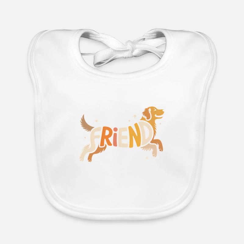 Friend Dog - Logo d’animal de compagnie cool Bavoir bio Bébé