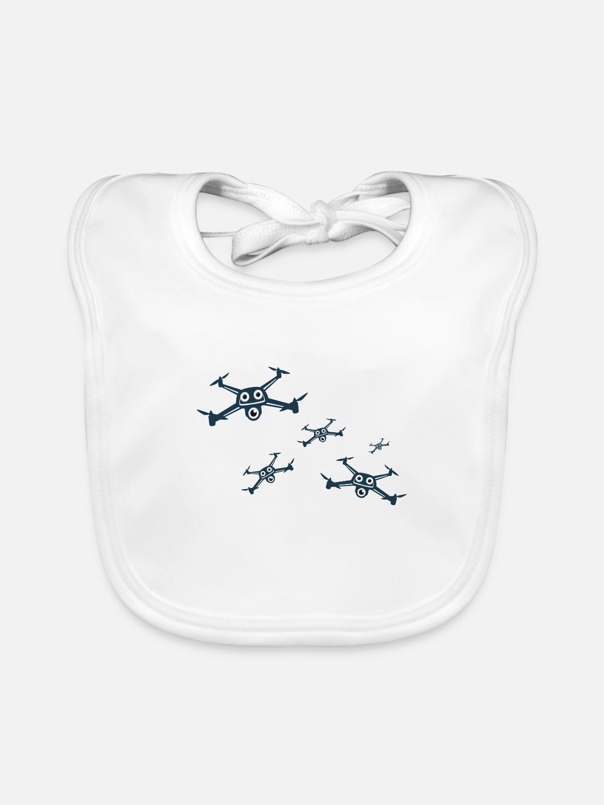 dronen,drone,comic - Baby Bio-Lätzchen - Weiß - Vorne