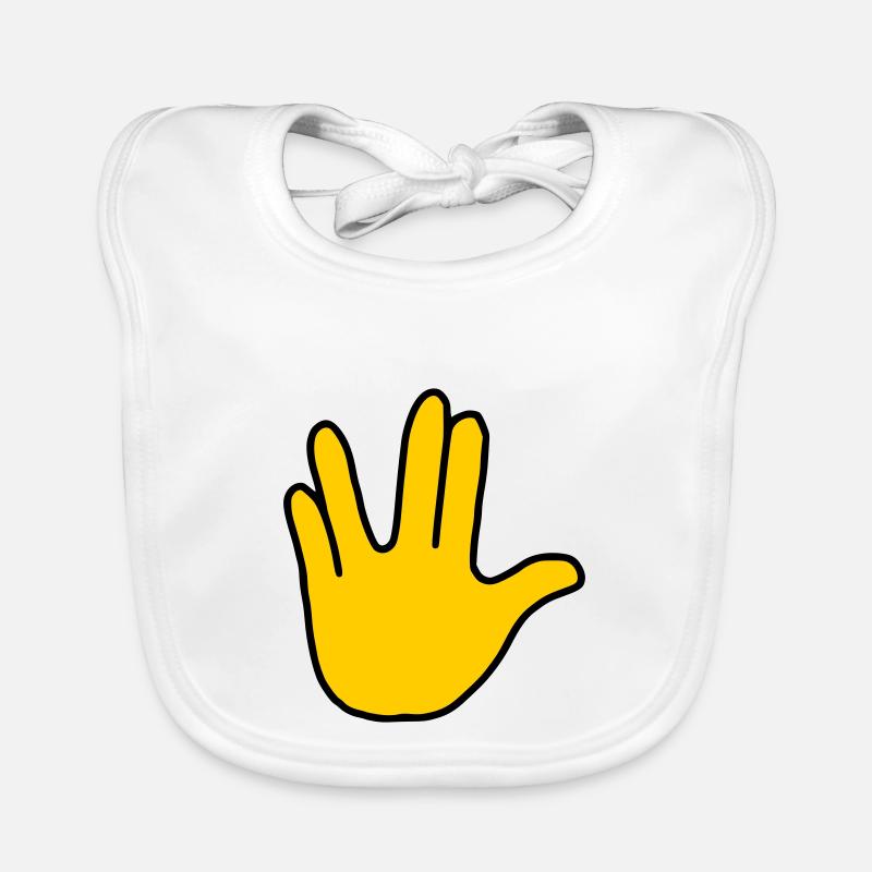 Emoji Vulcan Greeting Sketch Color Organic Baby Bibs