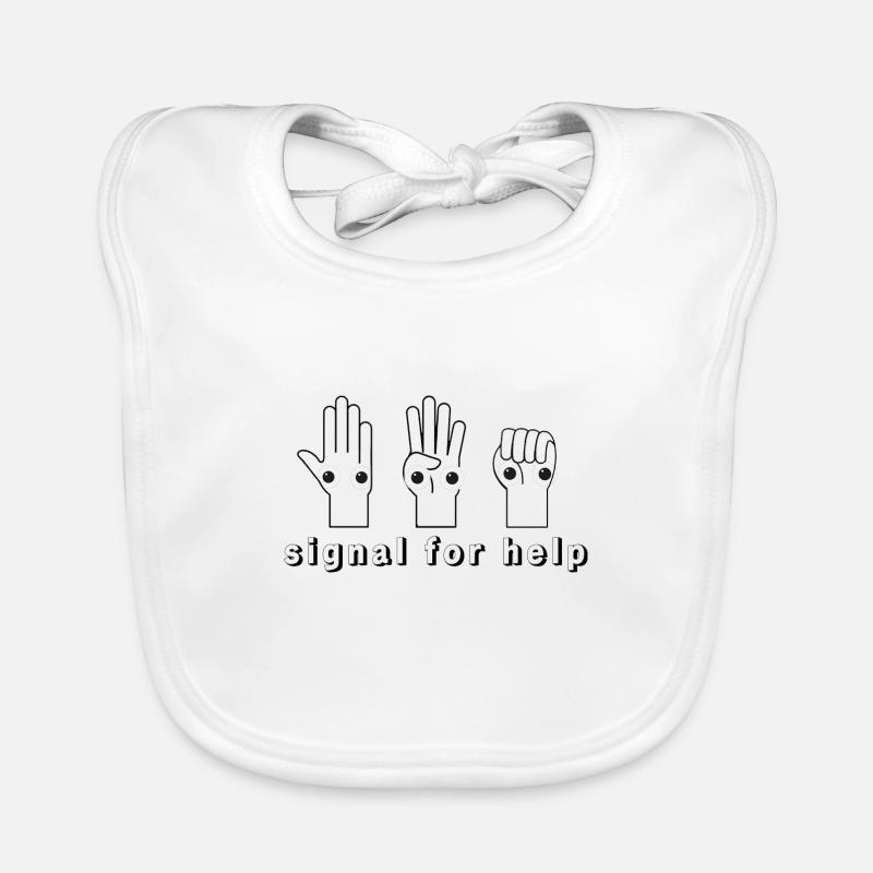 Signal d’aide, aide, mains, signe Bavoir bio Bébé