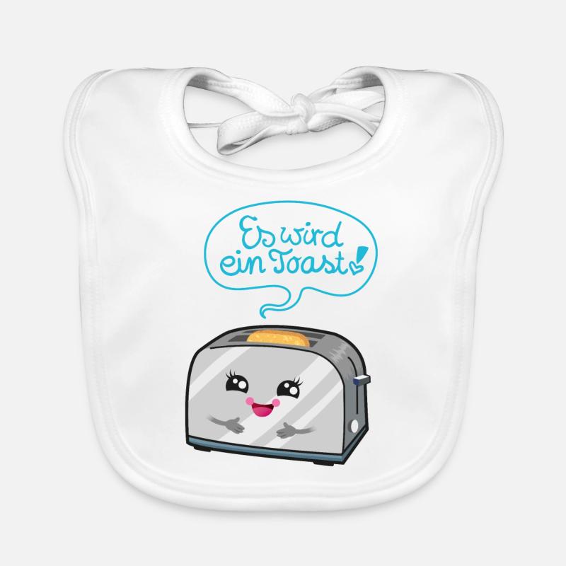 Es wird ein Toast! - Baby Bio-Lätzchen - Weiß