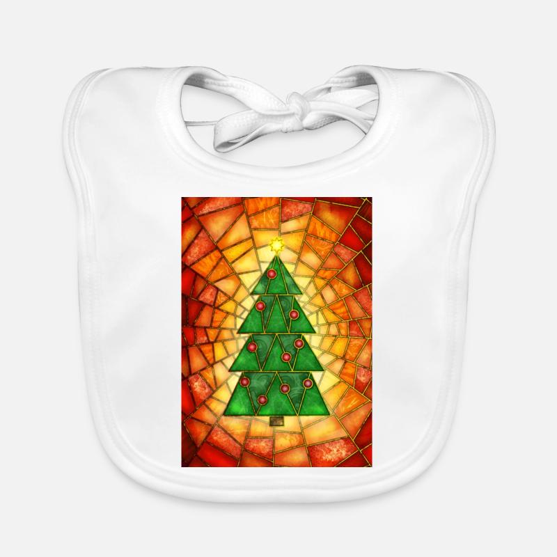 Weihnachtsbaum im Tiffany Stil Baby Bio-Lätzchen