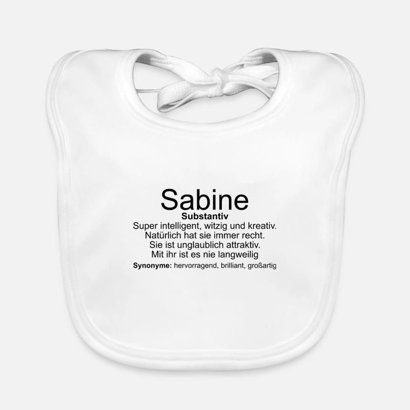 Name Definition Sabine - Baby Bio-Lätzchen - Weiß