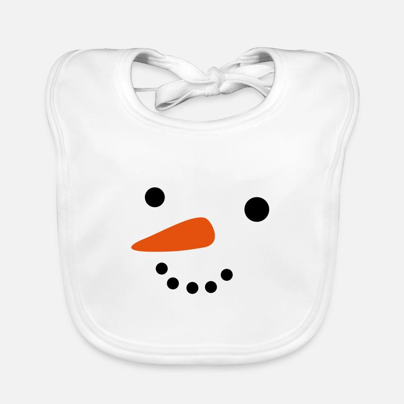 Schneemann - Baby Bio-Lätzchen - Weiß