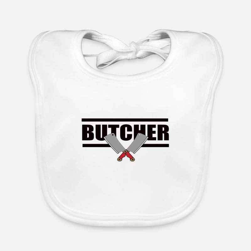 Découpe de boucher découpe - Bavoir bio Bébé - blanc