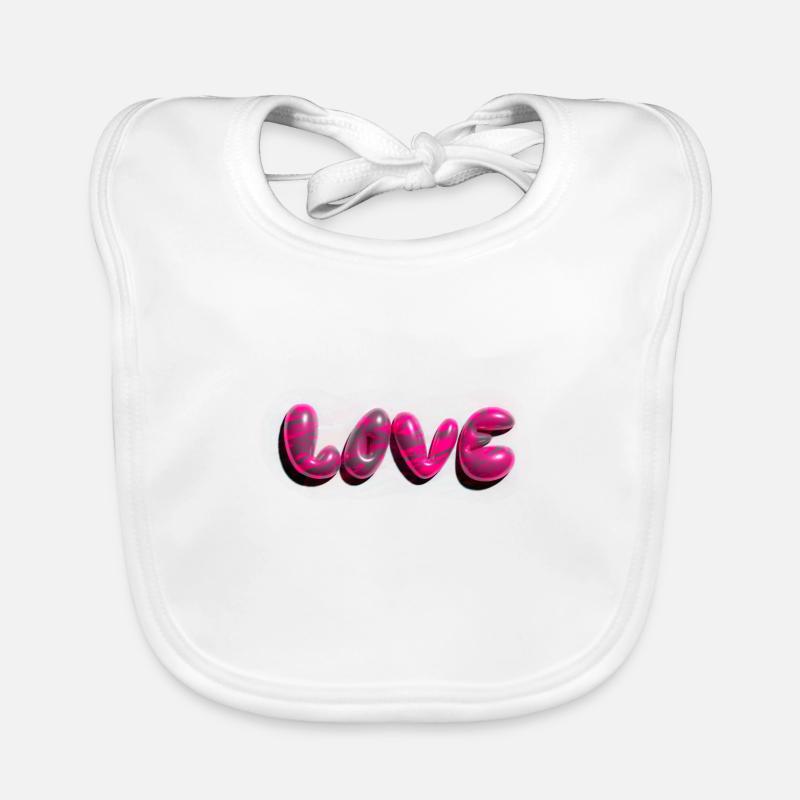 love,3d,graffiti,balloon,colorful,love,pattern Organic Baby Bibs