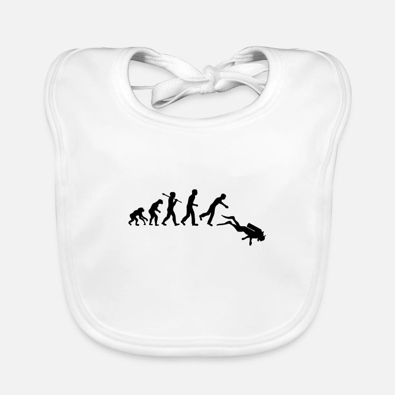 Evolution de l'homme plongeur sous marin. Bavoir bio Bébé