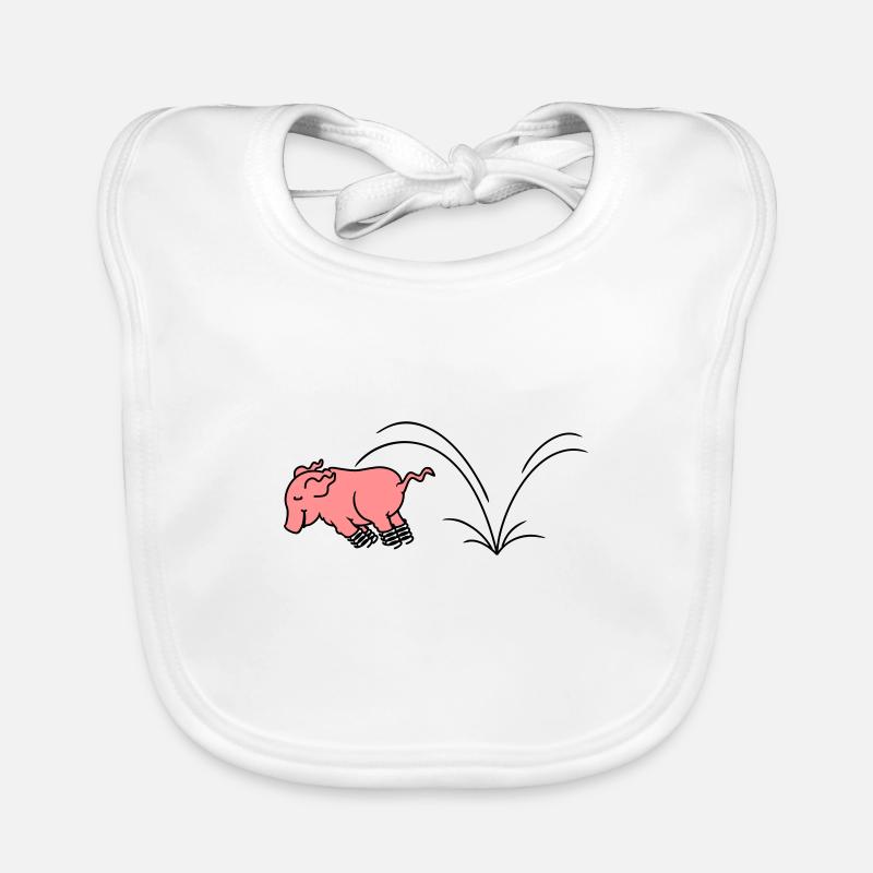 Spring Piggy / Piglet Hopper (2c) - Bavoir bio Bébé - blanc