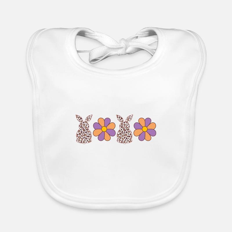 Hasen-Blumen Baby Bio-Lätzchen