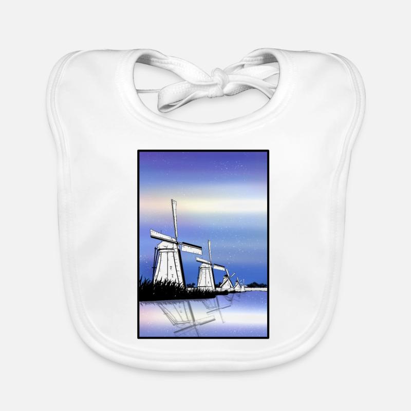 Kinderdijk Windmills Organic Baby Bibs