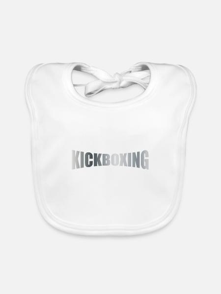 KICKBOXING - Baby Bio-Lätzchen - Weiß - Vorne
