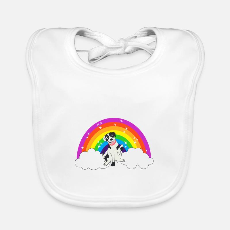 Kidcore Rainbow Dalmatian Clouds Idée cadeau Bavoir bio Bébé