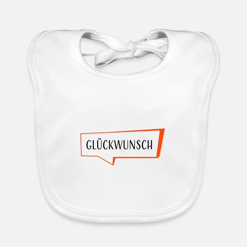 Sprechblase Glueckwunsch - 2 Farben Baby Bio-Lätzchen