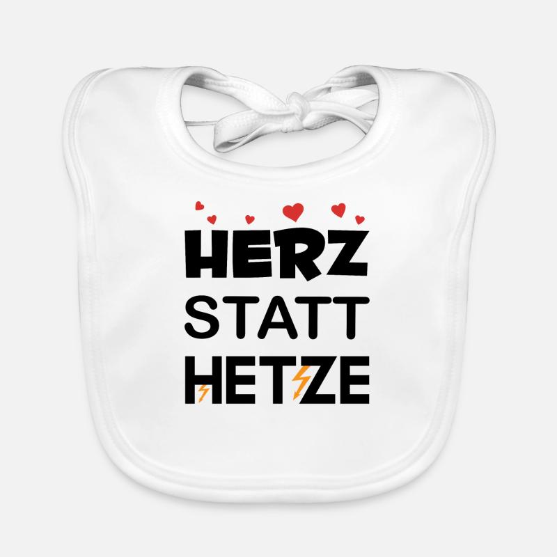 Heart instead of hate speech! Stop Racism, Stop Hate Organic Baby Bibs