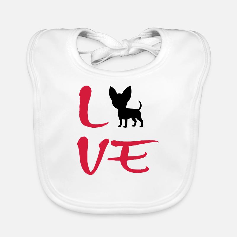 Chihuahua LOVE Hund Geschenkidee Baby Bio-Lätzchen
