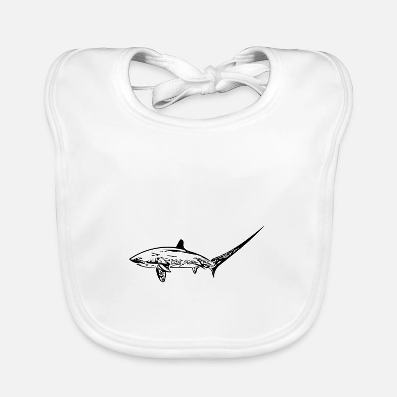 Requin renard élégant - Bavoir bio Bébé - blanc