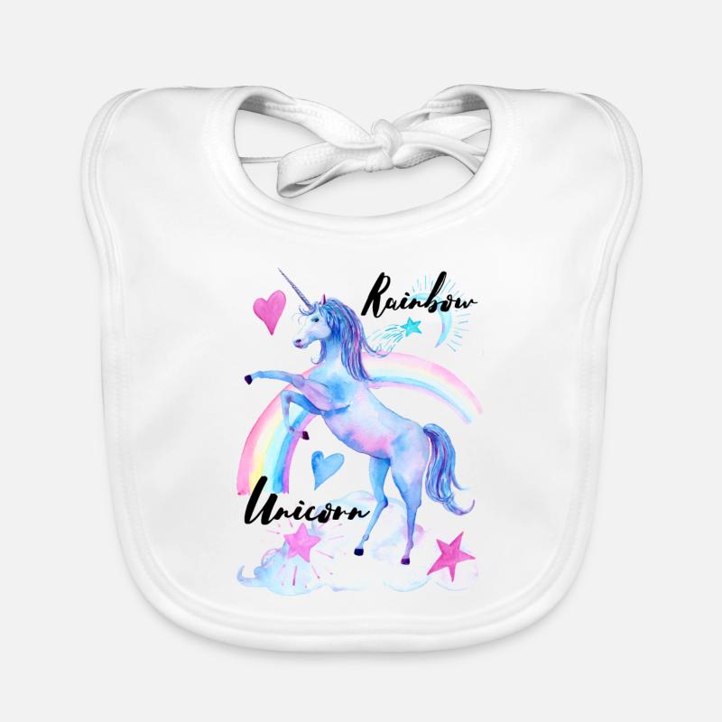 Rainbow Unicorn / Regenbogen Einhorn 20 1 Baby Bio-Lätzchen
