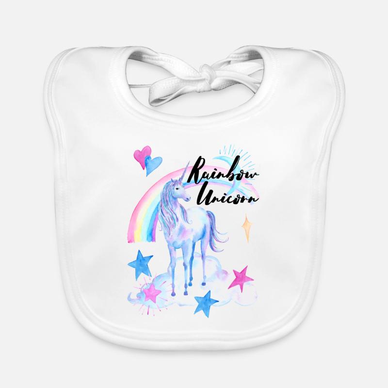 Rainbow Unicorn / Regenbogen Einhorn 20 4 Baby Bio-Lätzchen