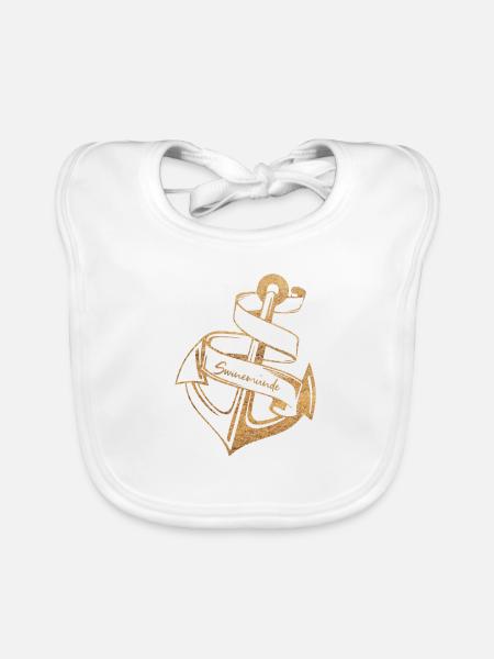 SWINE STYLE | ANCHOR AND BEACH - Organic Baby Bibs - white - Front