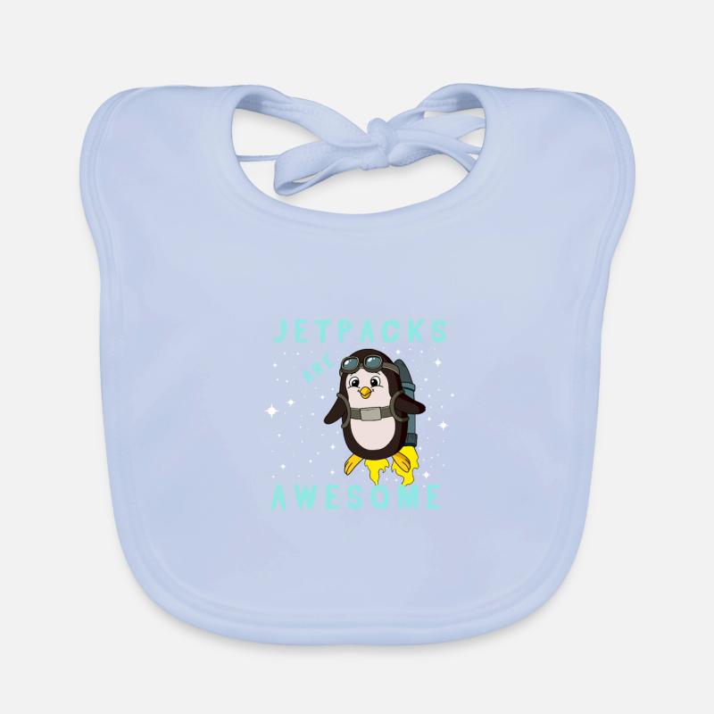 Jetpacks Sind Super Pinguin Vogel Rakete Booster Baby Bio-Lätzchen
