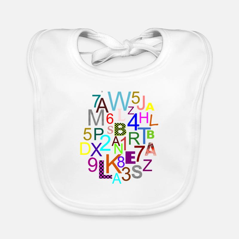 Fleda Mouse Design: Letters - Numbers - mix Organic Baby Bibs