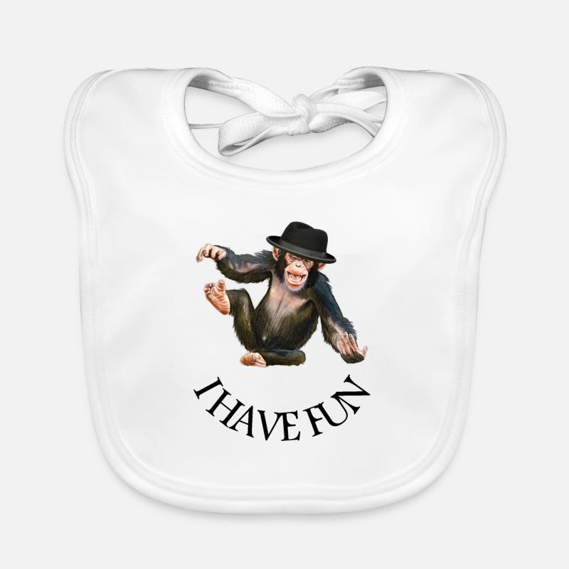 Monkey monkey monkey face Organic Baby Bibs