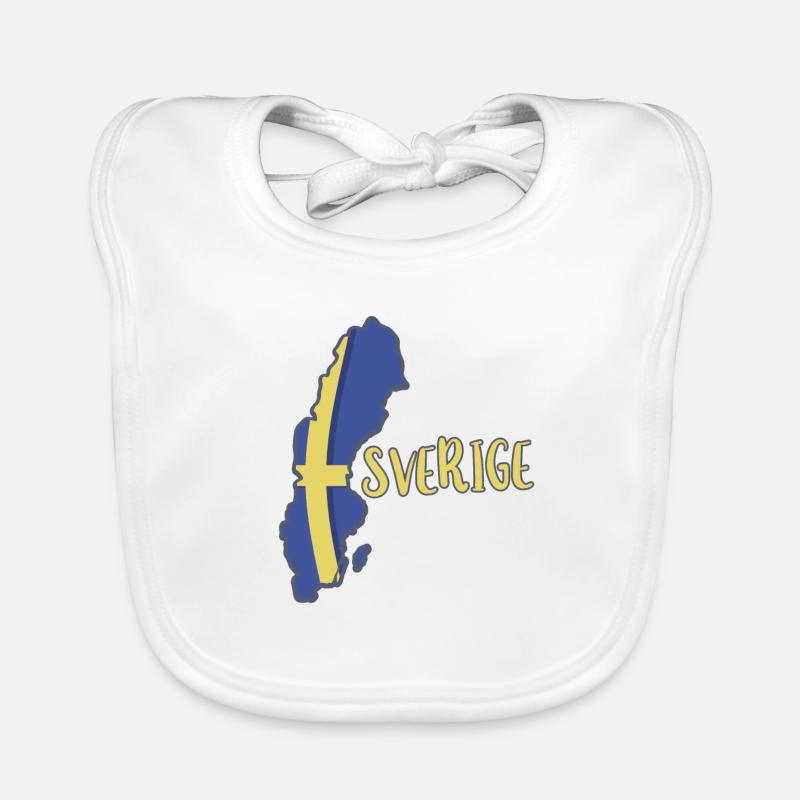Sverige with map Organic Baby Bibs