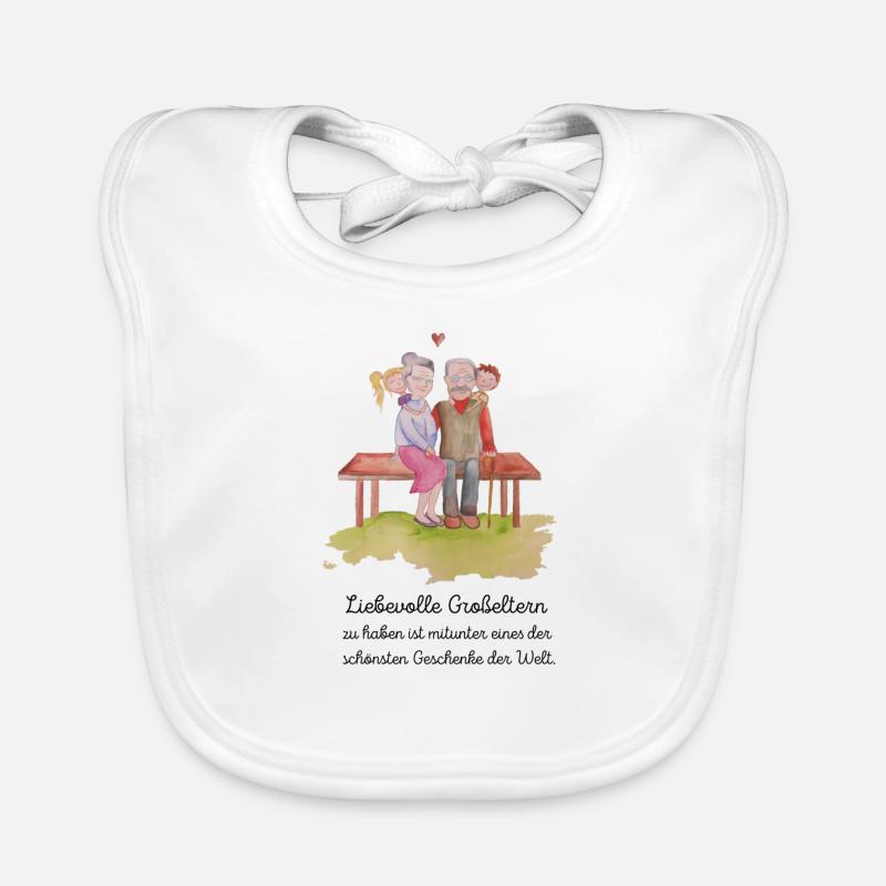 Großeltern Oma Opa Geschenk Enkel Liebe Spruch Baby Bio-Lätzchen