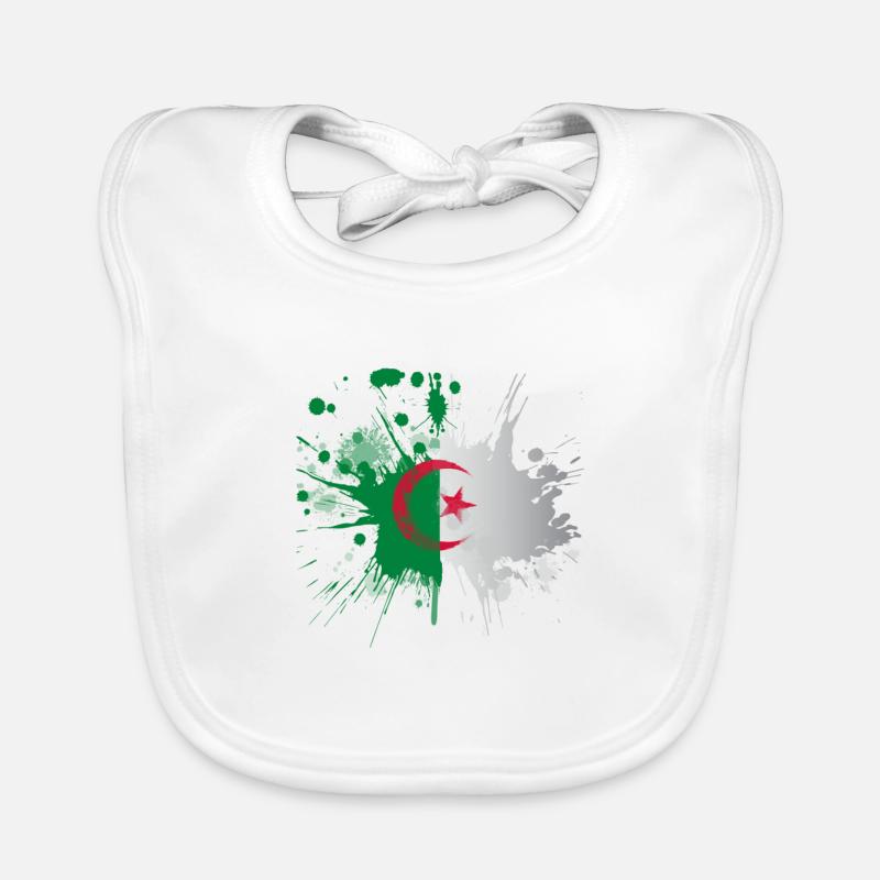 Drapeau Algérie Effet Eclaboussé Bavoir bio Bébé