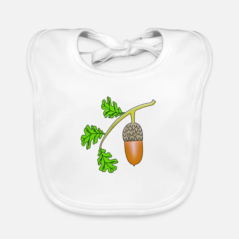 Acorn leaf oak bea Organic Baby Bibs