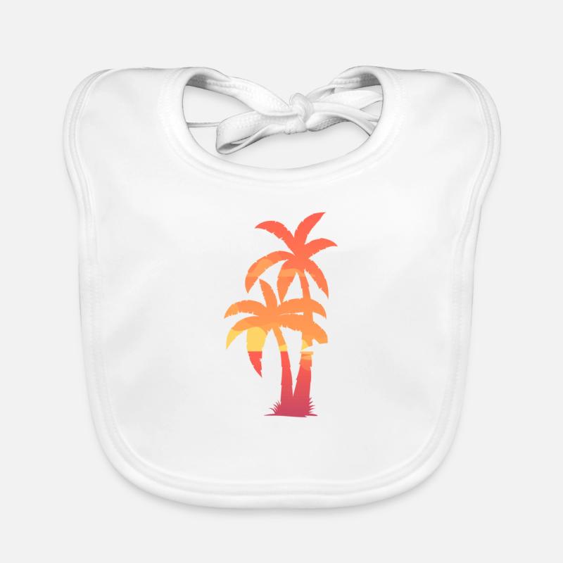 Palm Tree Distressed Beach Design Baby Bio-Lätzchen