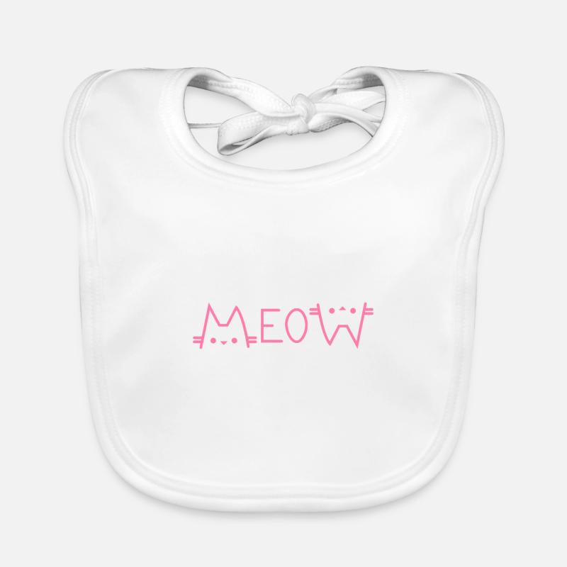 Cat design "MEOW" Organic Baby Bibs