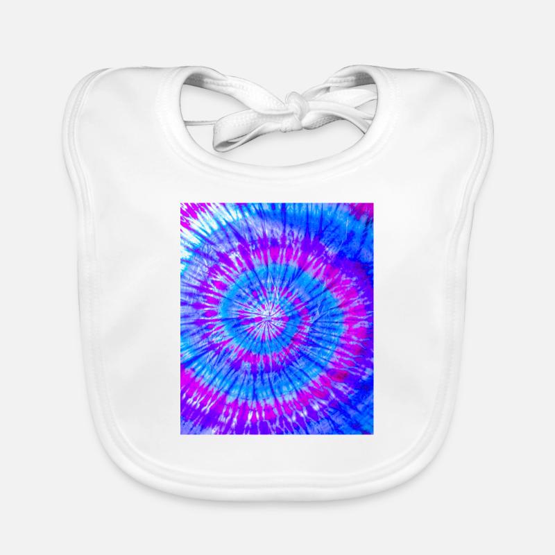 Abstract Pattern Colorful Batik Purple Blue Organic Baby Bibs