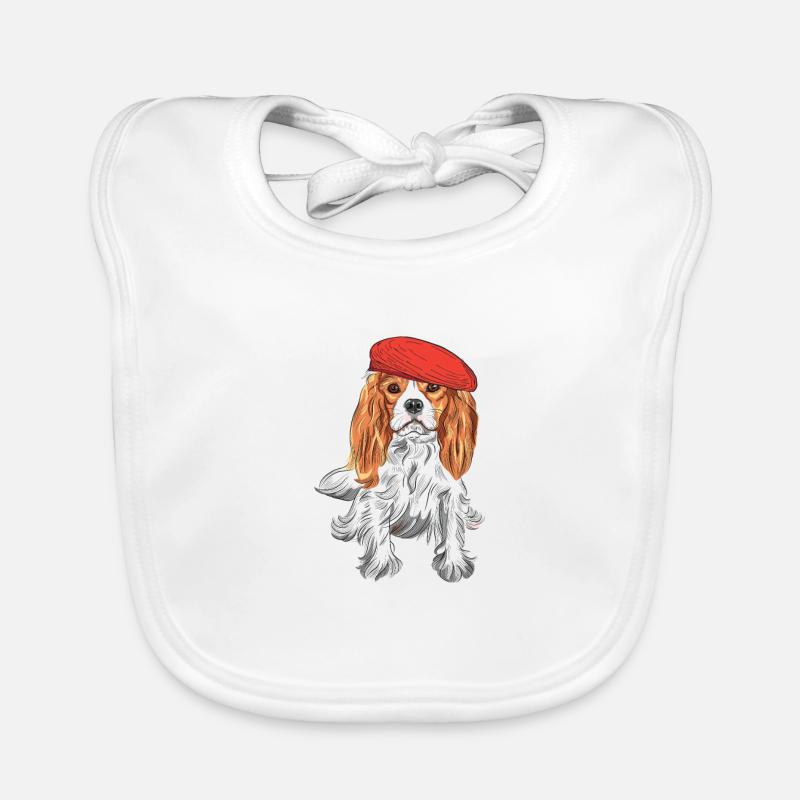 Cavalier King Hatted Baby Bio-Lätzchen