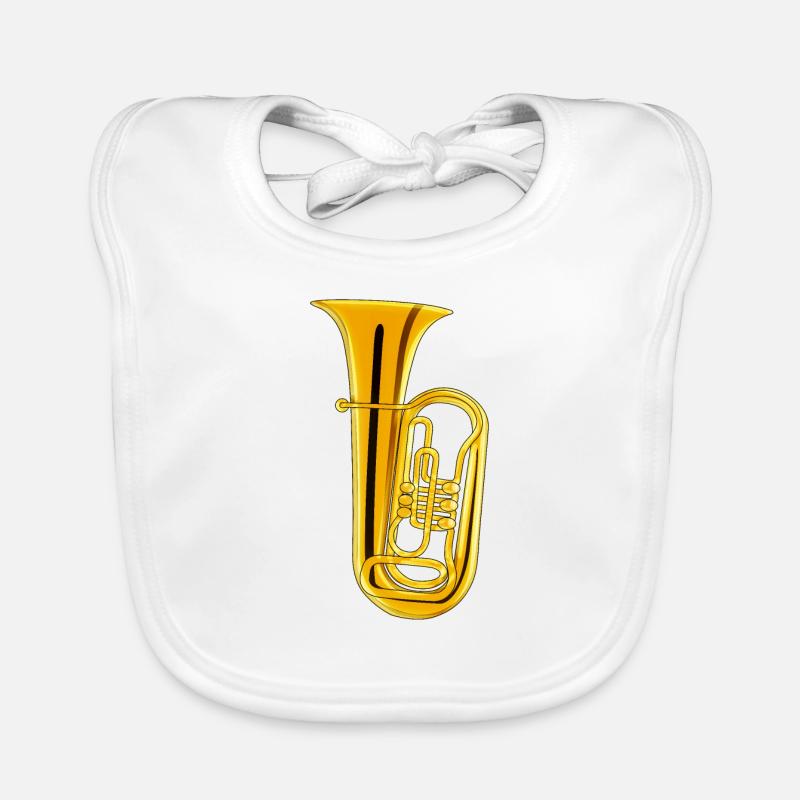 Instrument de musique TUBA - Bavoir bio Bébé - blanc