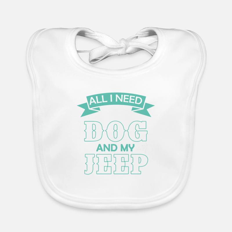 Chien et jeep Bavoir bio Bébé
