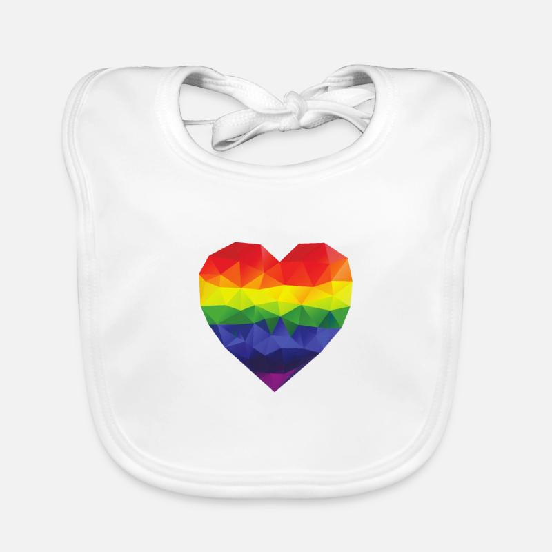 rainbow heart Organic Baby Bibs