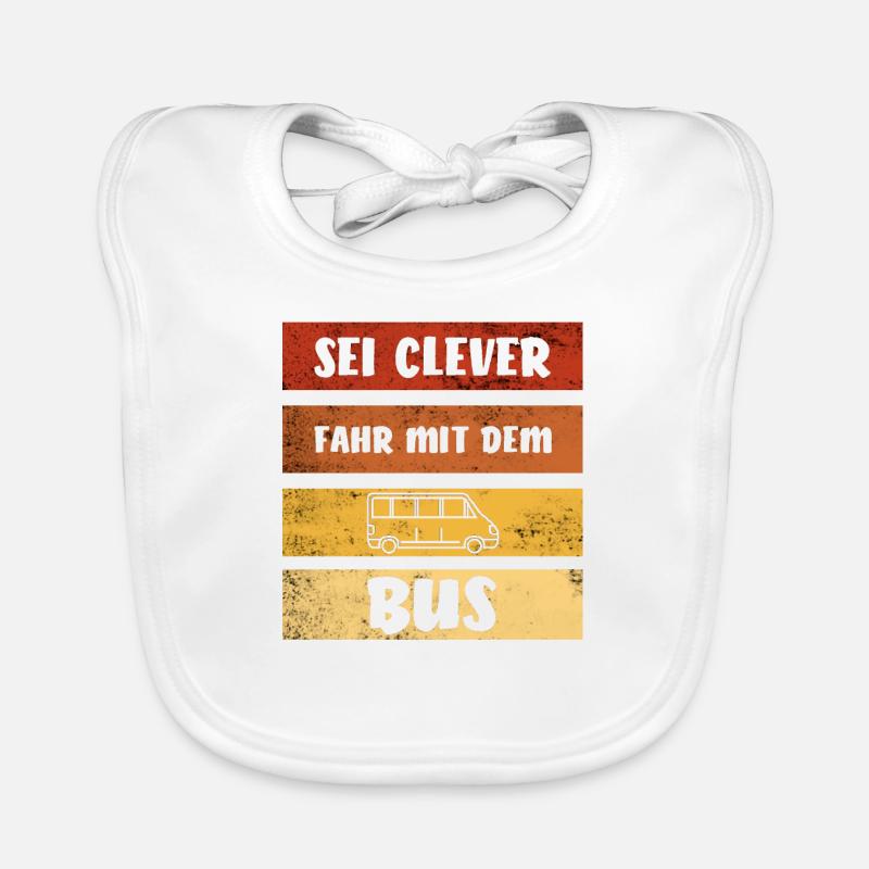 Be Clever Driving By Bus I Retro Bus Driver Car Organic Baby Bibs