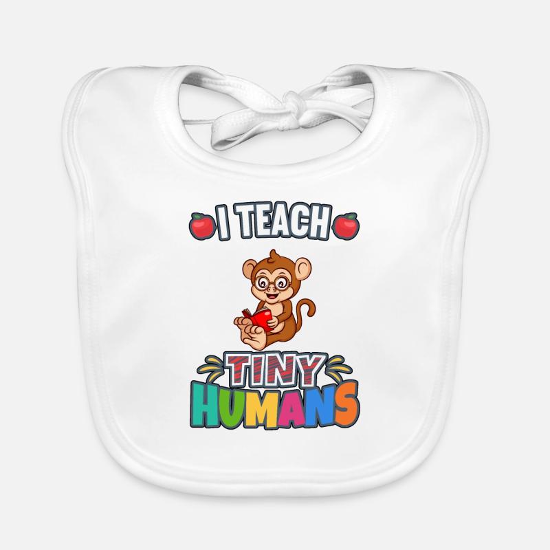 I Teach Tiny Humans Elementary School Teacher Organic Baby Bibs