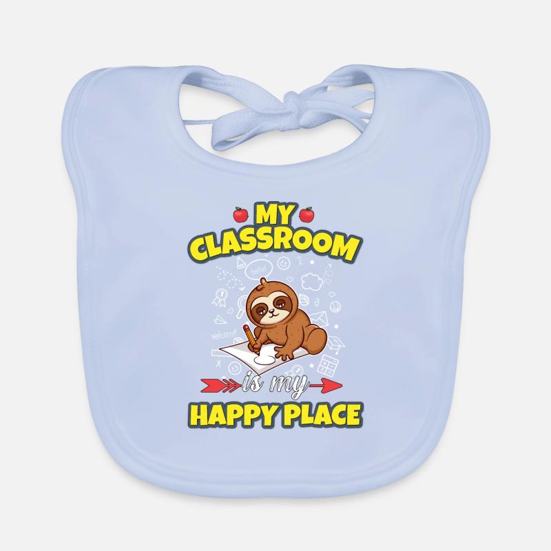 My Classroom Is My Happy Place Elementary Teacher Baby Bio-Lätzchen