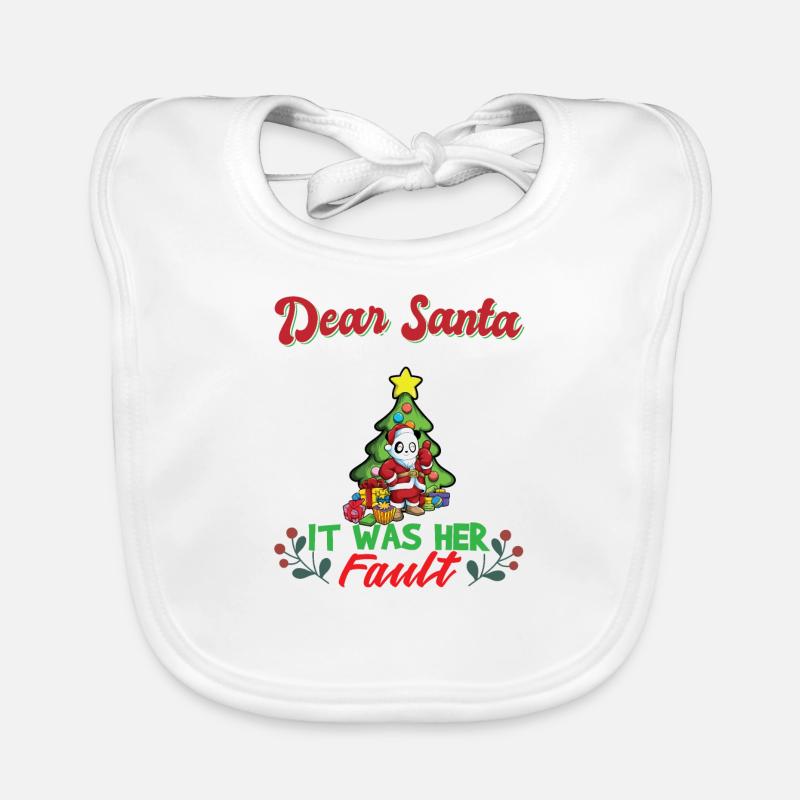Dear Santa It Was Her Fault Siblings Matching Xmas Baby Bio-Lätzchen