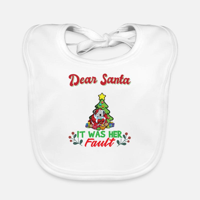Dear Santa It Was Her Fault Siblings Matching Xmas Baby Bio-Lätzchen