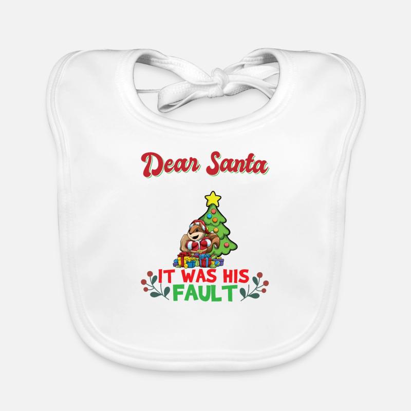 Dear Santa It Was His Fault Siblings Matching Xmas Baby Bio-Lätzchen