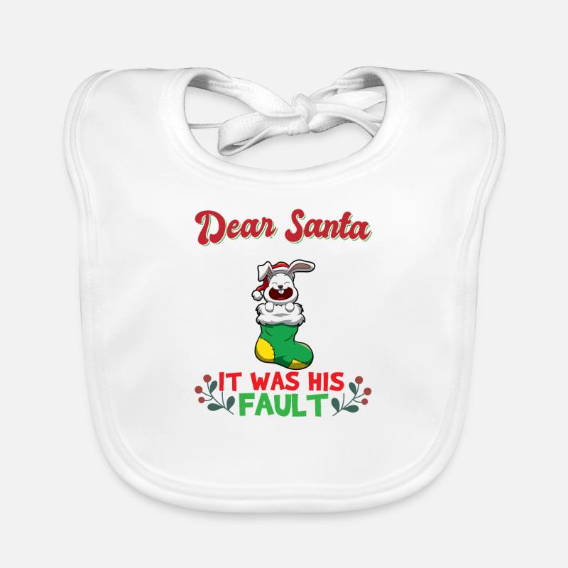 Dear Santa It Was His Fault Siblings Matching Xmas Baby Bio-Lätzchen