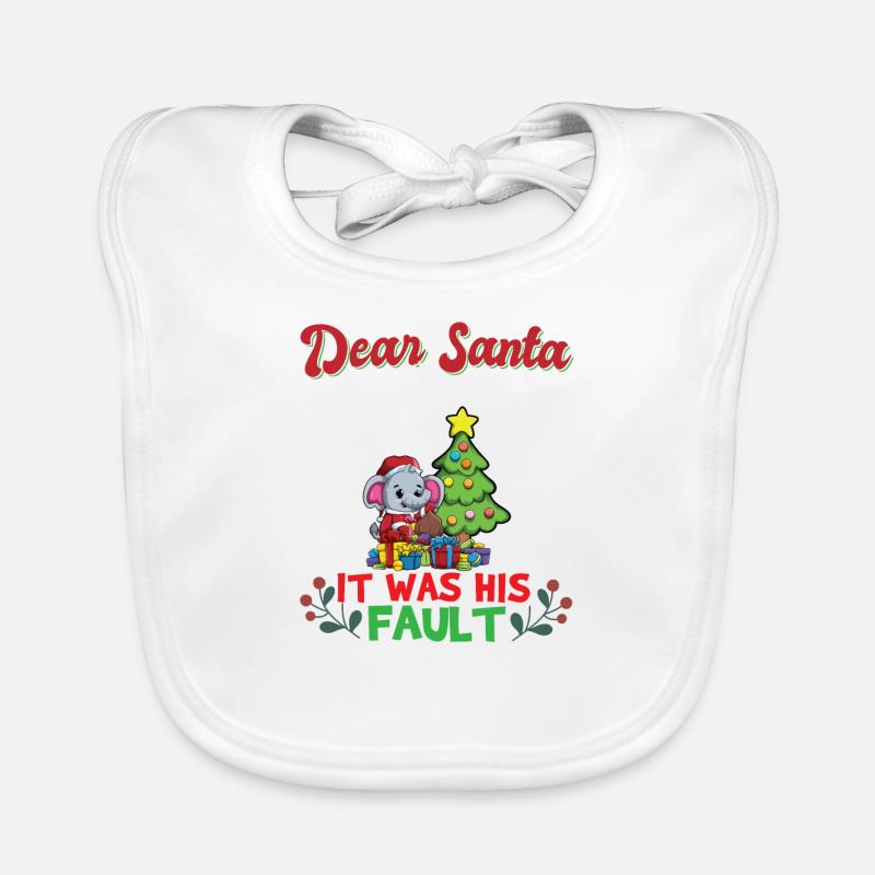 Dear Santa It Was His Fault Siblings Matching Xmas Baby Bio-Lätzchen