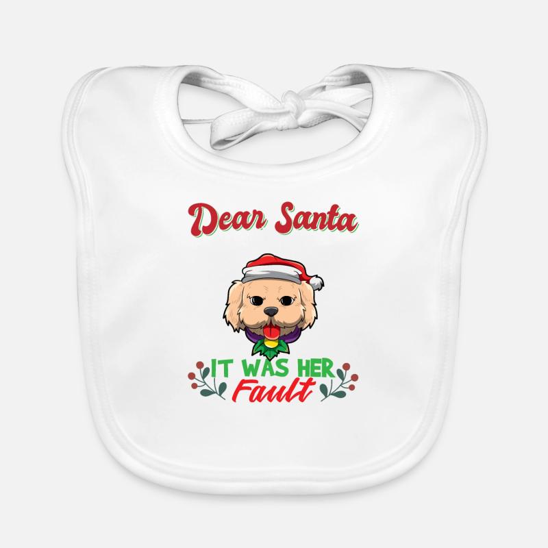 Dear Santa It Was Her Fault Siblings Matching Xmas Baby Bio-Lätzchen