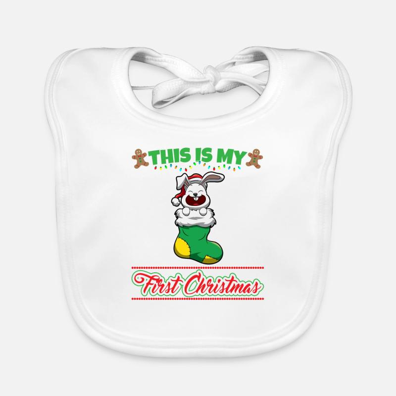 This Is My First Christmas Toddler One Year X-Mas Organic Baby Bibs
