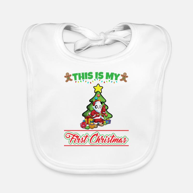 This Is My First Christmas Toddler One Year X-Mas Organic Baby Bibs