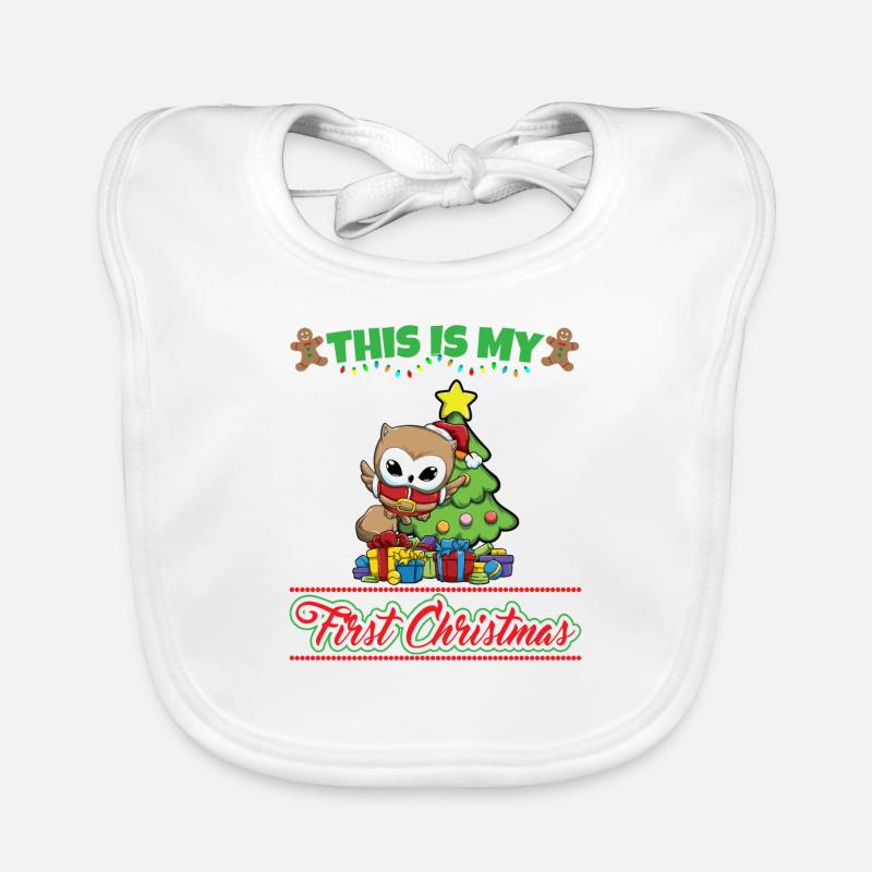 This Is My First Christmas Toddler One Year X-Mas Organic Baby Bibs