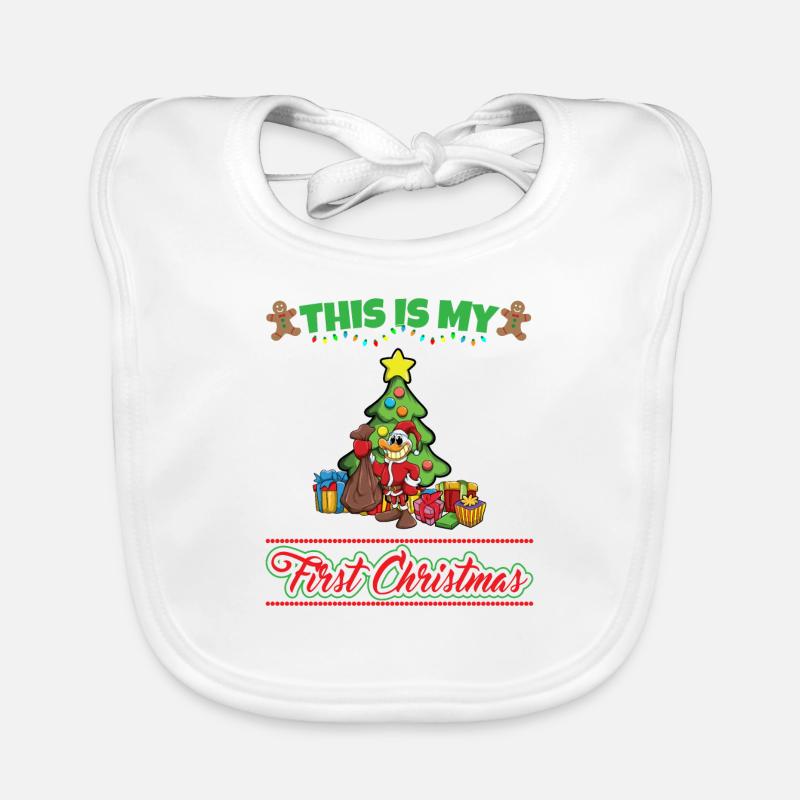 This Is My First Christmas Toddler One Year X-Mas Organic Baby Bibs